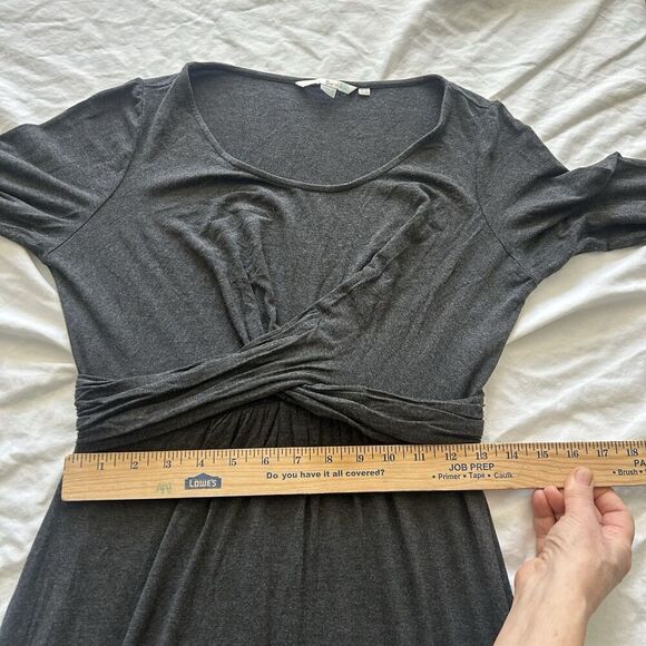 Boden Emma Dress A-Line Soft Knit Twist Front Knot Detail Gray Size 8L - Picture 7 of 13